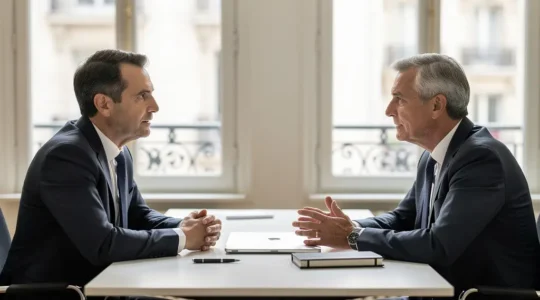 Avocat en droit du travail consultant un client dans un cabinet parisien moderne