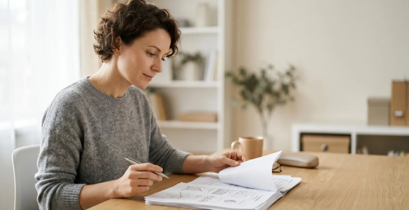 Personne comparant des documents de santé pour choisir une complémentaire santé adaptée