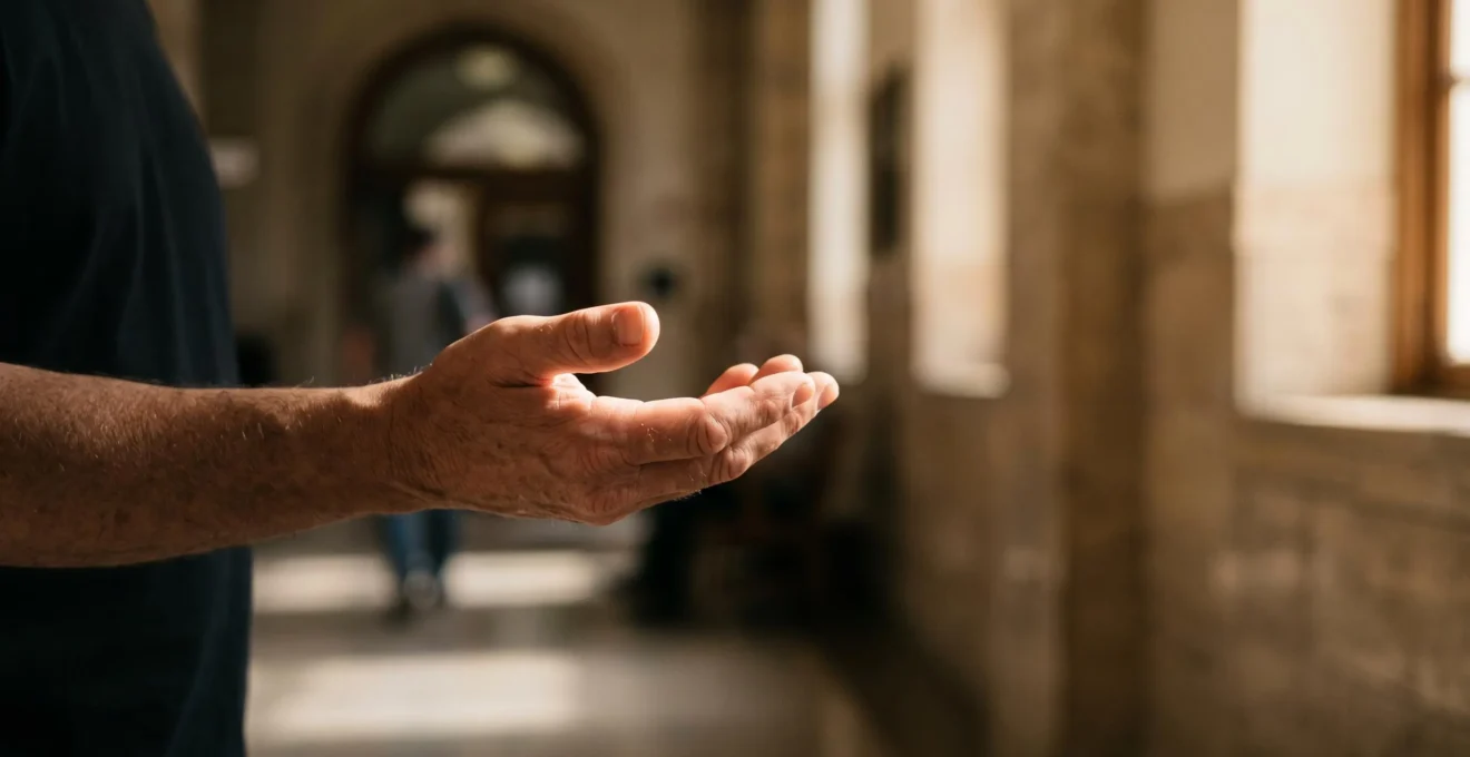 Une main s'ouvrant vers la lumière en signe de protection, symbolisant l'accès à une protection judiciaire urgente contre la violence physique.