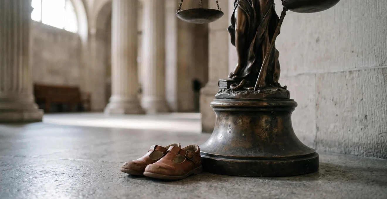 Illustration symbolique représentant la protection juridique de l'enfant en France, entre justice et enfance