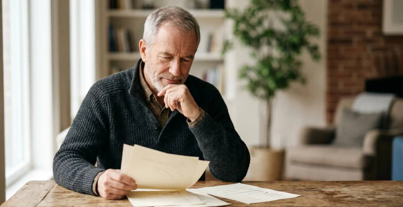 Senior réfléchissant au choix de sa mutuelle santé après 60 ans